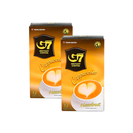 G7 cappuccino hazelnut coffee mix for export, 18g, 12 sticks, 6 sticks