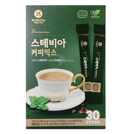 Mcnulty Coffee Stevia Coffee Mix, 9.5g, 30ea, 2EA